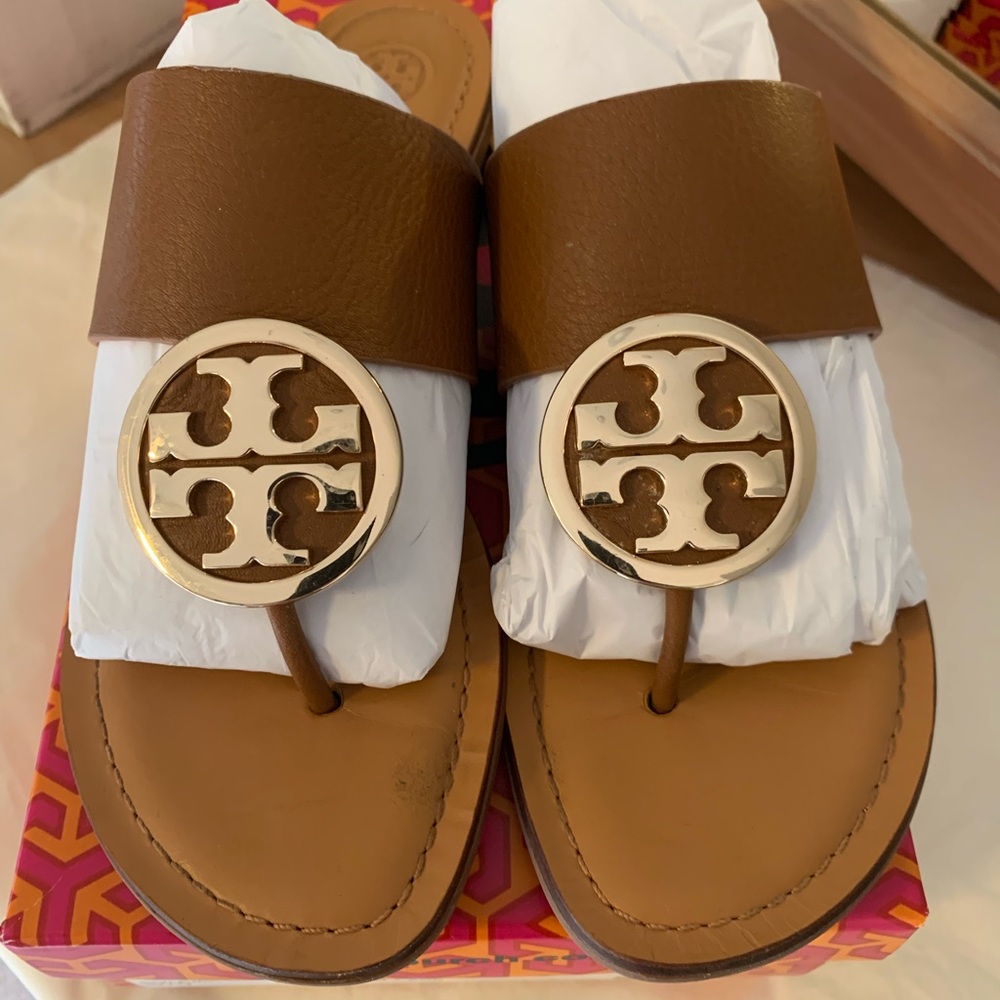 Tory Burch Benton Band Flat Sandal Size 8